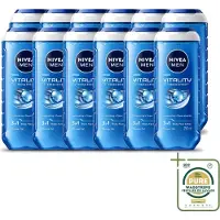 Nivea 12 x Men – Douchegel – Vitality 3-in-1 – 250 ml - Wasstrips - Douchegel - Mannelijk - Frisheid - Oceaanmineralen - 3-in-1