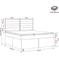 vidaXL Boxspringbed met matras Lichtgrijs 140 x 200 cm Stof