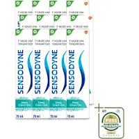 Sensodyne 12 x – Tandpasta – Deep Clean Gel – 75 ml - Wasstrips - Gevoelige Tanden - Tandgevoeligheid - Tandpasta - Fluoride - Gaatjes