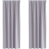 vidaXL Blackout Gordijnen met Ringen 2 st Metaalgrijs 245 x 140 cm