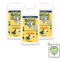 Le Petit Marseillais 3 x – Douchecrème – Lait de Vanille Bio – Extra zacht – 250 ml - Grootverpakking - Vaatwasstrips - Douchecrème - Vanille - Bio - Huid Verzorgen - Natuurlijke Douchecrème