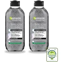 Garnier 2 x - SkinActive - Micellair Jelly-water - Alles-in-1 - Charcoal - 400 ml - Grootverpakking - Vaatwasstrips - Huid Reinigen - Make-up Verwijderen - Houtskool - Salicylzuur - Micellair Water