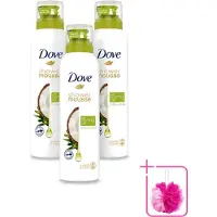 Dove 3 x - Douchemousse - Coconut Oil - Voedend en verzorgend - 200 ml - Bulkverpakking - Douche mousse - Douchemop - Kokosolie
