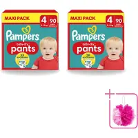 Pampers 2 x – Luierbroekjes – Baby Dry Pants Maat 4 – 90 Luiers - Bulkverpakking - Baby luier - Douchemop - Luierbroek