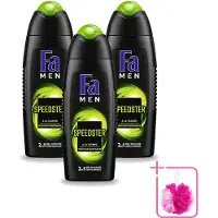 Fa 3 x Men - Douchegel - Speedster - Verfrissend & Energiek - Langdurig - 250 ml - Bulkverpakking - Douchegel mannen - Douchemop - Energie
