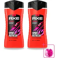 Axe 2 x – Douchegel – Sport Refresh – 250 ml - Bulkverpakking - Douchegel sport - Douchemop - Verfrissende douchegel