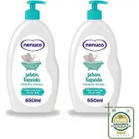 Nenuco 2 x - Jabon Líquido - Vloeibare Zeep - Originele Geur - Met Doseerpomp - 650 ml - Wasstrips - Vloeibare Zeep - Handzeep - Douchegel - Badzeep - Baby Zeep