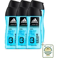 Adidas 6 x - 3-in-1 Douchegel - Ice Dive Refreshing - Marine Extract - 250 ml - Wasstrips - Douchegel - Douche En Shampoo - Verfrissend - Sportieve Verzorging - Frisheid