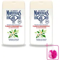 Le Petit Marseillais 2 x - Douchecrème - Oranjebloesem - Hydraterend - 250ml - Bulkverpakking - Douchecrème - Douchemop - Hydraterende douchecrème