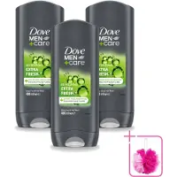 Dove 3 x - Douchegel - Men+ Care Extra Fresh - Verfrissend - 400 ml - Bulkverpakking - Douchegel - Douchemop - Mannelijke geur