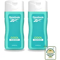Reebok 2 x - Cool Your Body - Douchegel - 400 ml - Wasstrips - Douchegel - Menthol - Aloe Vera - Verkoelende Douchegel - Frisse Geur