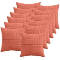 vidaXL Kussensloop 12 st ALMELO Rood Oranje 50 x 50 cm corduroy