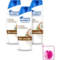 Head & shoulders 3 x Anti-roos Shampoo Intense Hydratatie met Kokosolie, 300 ml - Voordeelpakket - 3 stuks