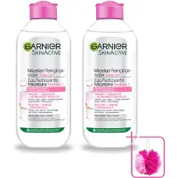 Garnier 2 x - SkinActive - Micellair Reinigingswater - Gevoelige Huid - Milde Reiniging & Make-Up Remover - 400 ml - Bulkverpakking - Gevoelige huid - Douchemop - Micellair reinigingswater