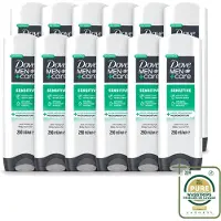 Dove 12 x Men+Care - Sensitive - Douchegel 3-in-1 - Verzorgend - 250 ml - Wasstrips - Gevoelige Huid - Lichaamsgel - Gezichtsgel - Haarverzorging - Milde Reiniging