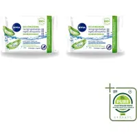 Nivea 2 x – Reinigingsdoekjes – Bio Aloe Vera – 25 Doekjes - Grootverpakking - Vaatwasstrips - Reinigingsdoekjes - Gezichtsreiniging - Make-up Verwijderen - Oogmake-up Verwijderen - Aloë Vera