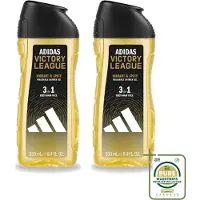 Adidas 2 x - 3-in-1 Douchegel - Victory League - Vibrant & Spicy - Gerecyclede Verpakking - 250 ml - Wasstrips - Douchegel - 3-in-1 - Lichaam En Haar - Gezicht - Sportdouchegel