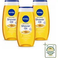 Nivea 3 x - Doucheolie - Natuurlijke Doucheolie - 200 ml - Wasstrips - Doucheolie - Natuurlijke Doucheolie - Huid Verzorging - Zachte Huid - Hydraterende Olie