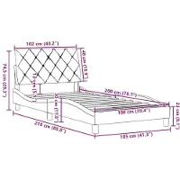 vidaXL Bedframe zonder matras 100x200 cm stof blauw