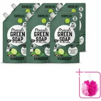 Marcel's Green Soap 6 x - Handzeep - Bergamot & Black Pepper - Natuurlijke verzorging - 500 ml - Bulkverpakking - Handzeep navulling - Douchemop - Biologisch afbreekbaar