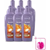 Unilever 6 x Andrélon Glanzshampoo met zomergranen en honing - 450 ml - Voordeelverpakking - 6 stuks