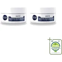 Nivea 2 x Men – Gezichtscrème – Sensitive Intensive – 50 ml - Grootverpakking - Vaatwasstrips - Gevoelige Huid - Gezichtscreme - Intensieve Hydratatie - Kamille Extract - Toverhazelaar