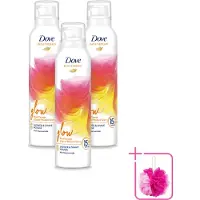Dove 3 x – Douche- & Scheerschuim – Bath Therapy Glow – 200 ml - Bulkverpakking - Douche en scheerschuim - Douchemop - Huidverzorging