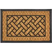 HowHomely Kokosmat Deurmat 60x40cm Klassiek Decoratief met Rand