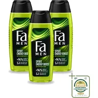 Fa 3 x Men - Sport Energy Boost - Doucemiddel - Voor Lichaam, Haar & Gezicht - 250 ml - Wasstrips - Sport Energie - Frisheid - Lichaam Reinigen - Haar Verzorgen - Gezicht Verzorgen