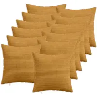 vidaXL Kussensloop 12 st HEERLEN Geel 50 x 50 cm corduroy
