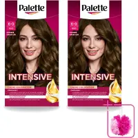 Palette 2 x - Haarverf - Poly – 600 Lichtbruin – 115 ml - Bulkverpakking - Tandpasta - Douchemop - Tandplak