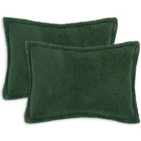 vidaXL Kussensloop 2 st HOUTEN Donkergroen 50 x 80 cm Bouclé