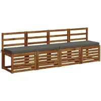 vidaXL 1-delig Bankkussen VUGHT 100% Polyester Grijs 100 x 40 x 5 cm