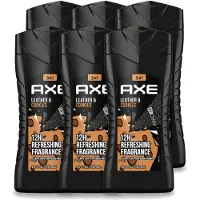 Axe 6 x - 3-in-1 Douchegel - Leather & Cookies - 100% Plantaardig - 250 ml - Voordeelverpakking - 6 stuks