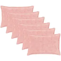 vidaXL Kussensloop 6 st HOUTEN Roze 50 x 80 cm Nep Konijnenbont