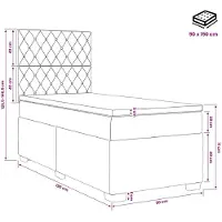 vidaXL Boxspringbed met matras Zwart 90 x 190 cm Fluweel