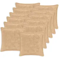 vidaXL Kussensloop 12 st HOUTEN Crèmekleurig 45 x 45 cm