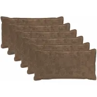 vidaXL Kussensloop 6 st HOUTEN Lichtbruin 40 x 70 cm Nep Konijnenbont