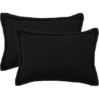 vidaXL Kussensloop 2 st HOUTEN Zwart 30 x 50 cm Bouclé
