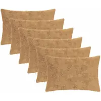 vidaXL Kussensloop 6 st HEERLEN Taupe 50 x 70 cm Nep Konijnenbont