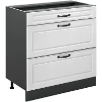 Vicco Keukenonderkast R-Line Wit landelijk/Antraciet 80 cm met 3 laden zonder werkblad, Model 72395