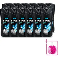 Axe 12 x - 3-in-1 Douchegel - Apollo - Sage & Cedarwoord - All Day Fresh - 400 ml - Bulkverpakking - Douchegel - Douchemop - Lichaam