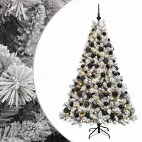 vidaXL - Kunstkerstboom - met - Ballen - 180 - cm - 300 - LED's - Warmwit