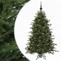 vidaXL - Kunstkerstboom - met - kerstbal - 150 - cm - 150 - LED's - Warmwit
