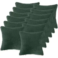 vidaXL Kussensloop 12 st HEERLEN Donkergroen 40 x 40 cm Bouclé