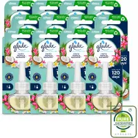 Glade 12 x - Navulling Elektrische Olie - Exotic Tropical Blossoms - Zonder Houder - Grootverpakking - Vaatwasstrips - Tropische Geur - Monoi Olie - Exotische Bloemen - Kokosmelk - Geurhoudend