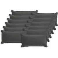 vidaXL Kussensloop 12 st HOUTEN Antraciet 40 x 80 cm Polyester