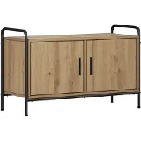vidaXL Tv-meubel 79,5 x 33 x 50 cm Artisanaal eiken Bewerkt hout