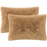 vidaXL Kussen 2 st HEERLEN Taupe 50 x 75 cm PV Fleece