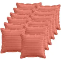 vidaXL Kussensloop 12 st HOUTEN Rood Oranje 50 x 50 cm corduroy